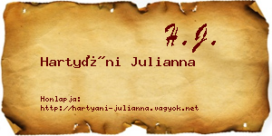 Hartyáni Julianna névjegykártya